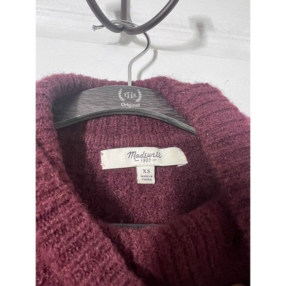 Madewell wool blend sweater size small turtleneck maroon - Picture 3 of 7
